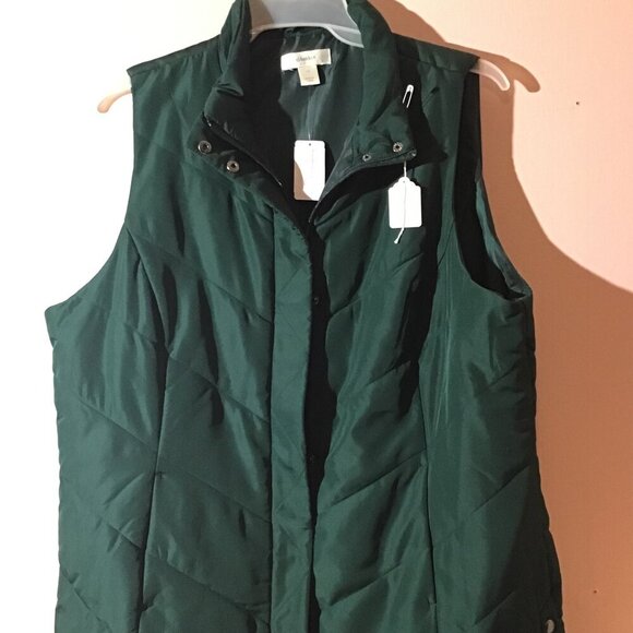 C J Banks Green Puffer Vest - Picture 1 of 1